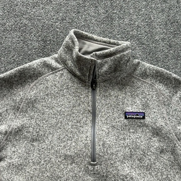 Patagonia Jacket Women Medium Birch White Better Sweater 1/4-Zip Pullover Fleece - Picture 9 of 9